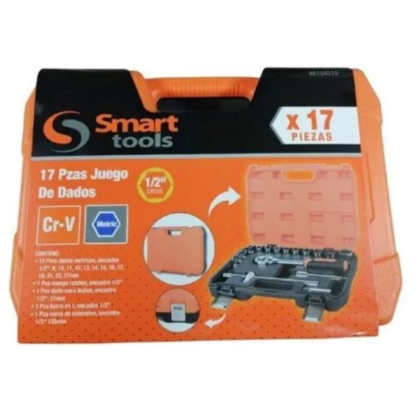 SMART 6104510 JUEGO DADOS 1/2 DE 10 A 27 MM. 17 PIEZAS