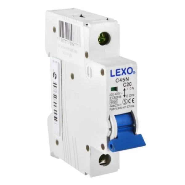 LEXO INTERRUPTOR AUTOMATICO 1 X 20 A. CURVA C 6 KA