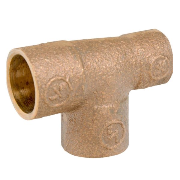 TEE SOLDAR 1/2" X 1/2" X 3/8"  BRONCE