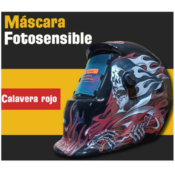 MASCARA FOTOSENSIBLE CALAVERA ROJO