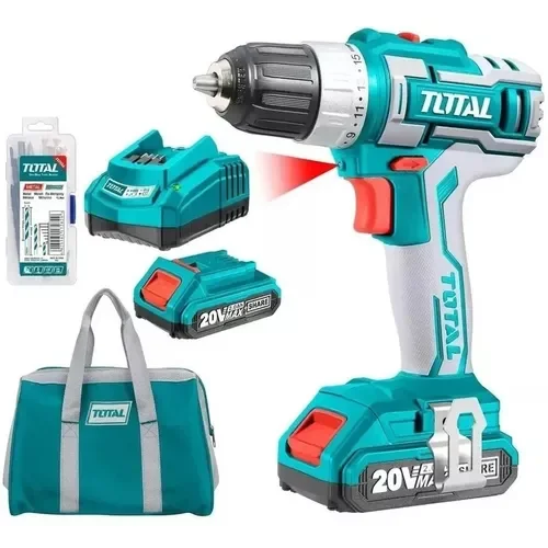 TOTAL TDLI2002 TALADRO INAL 20V 2.0AH 10MM 2BAT